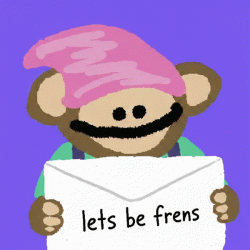 web3 artist foami holding a large envelope