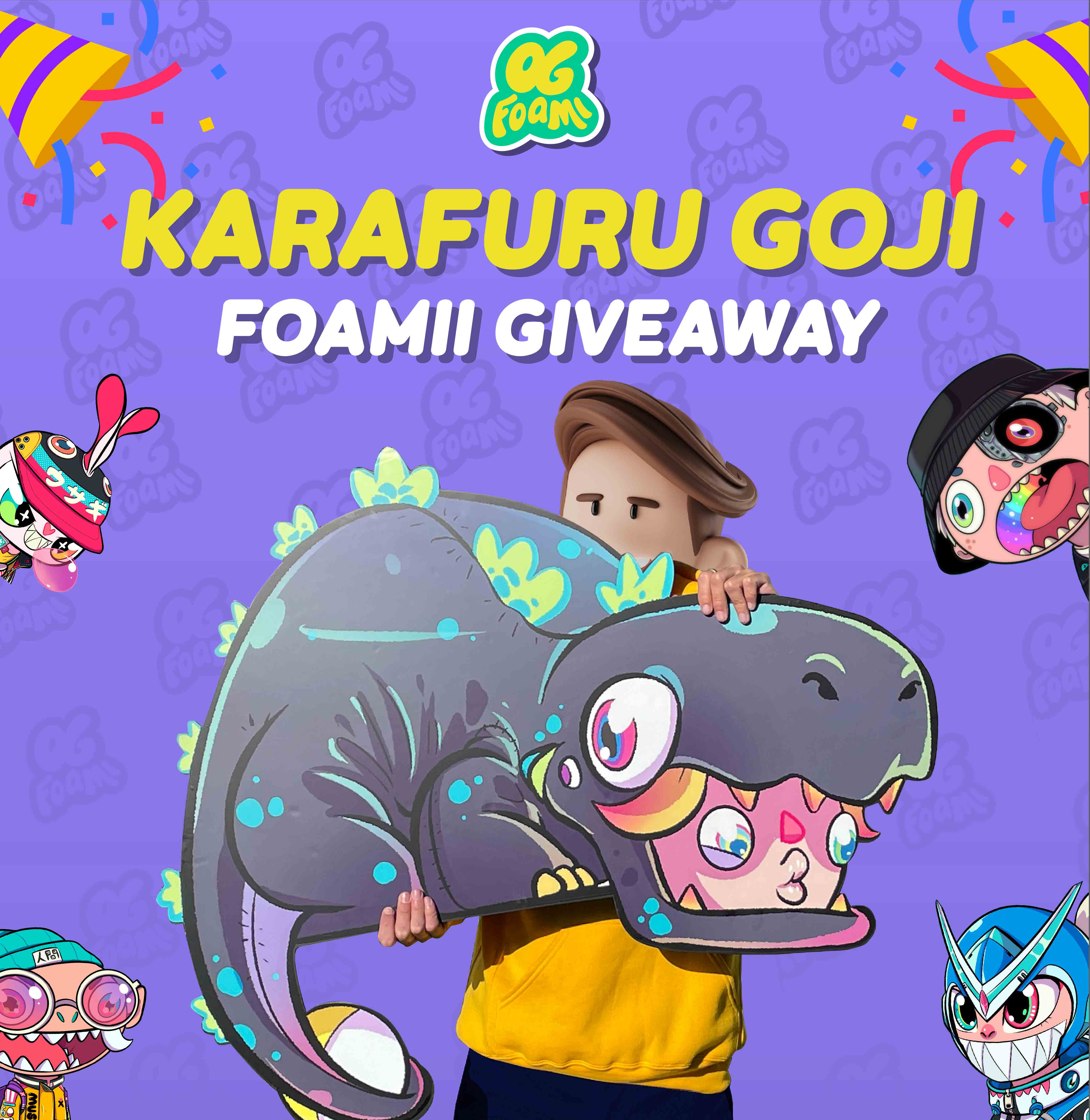 foami twitter giveaway 1 karafuru nft project - nft foam physicals for web3